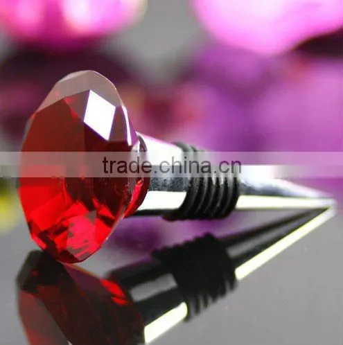 wholesale Red crystal wine stopper for wedding favors