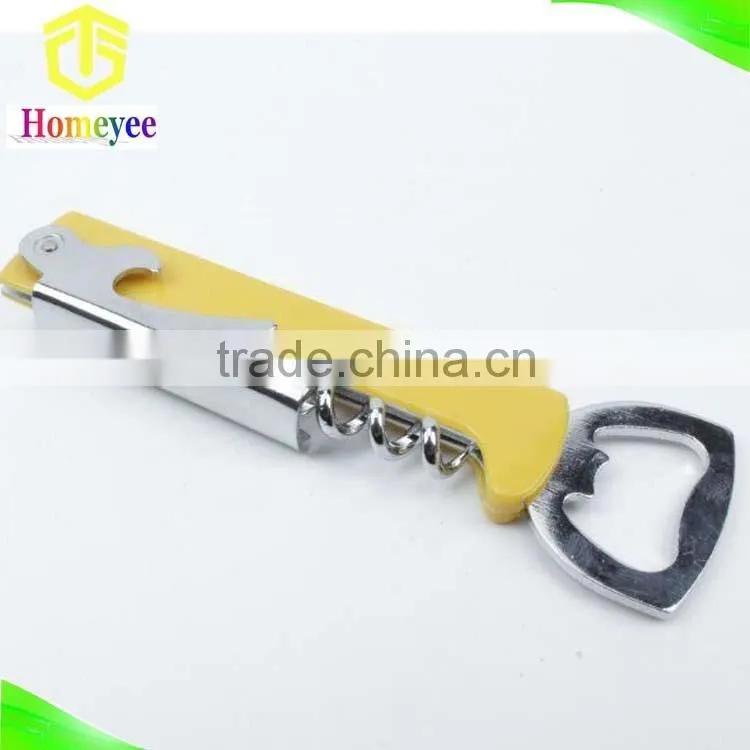 Custom multifunctional wine and beer bottle opener with corkscrew