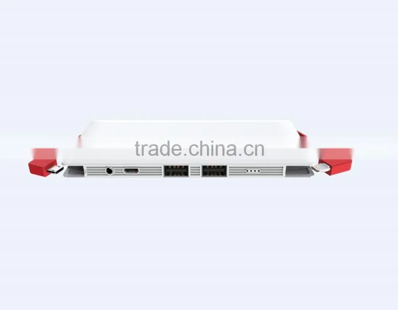 Wholesale manufacturer professional 10000mah quick charge 2.0 built in cable power bank