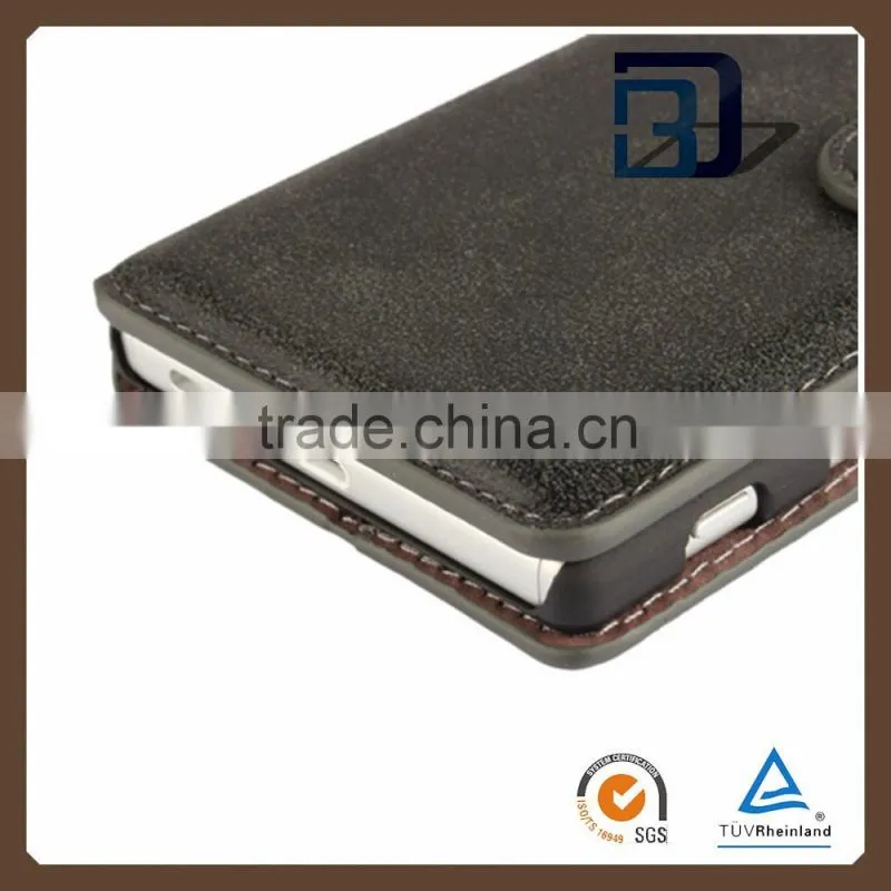 Wallet Function Retro Nubuck Leather Slim Wallet Phone Case Cover for Sony Xperia Z5 Compact