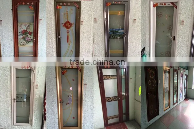 waterproof aluminum frame bathroom door sliding entry glass door