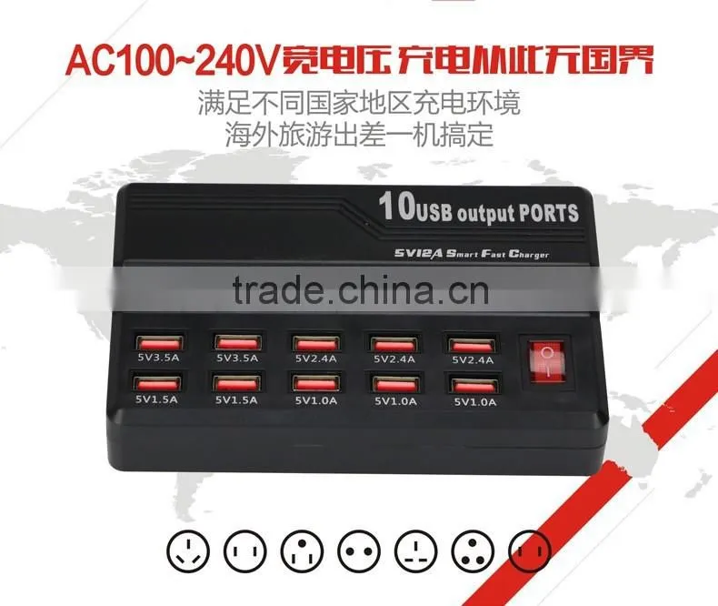Factory supplier combo USB 2.0 High Speed 10 Ports HUB For Laptop PC/ 10 ports usb 2.0 hub for multi usb device