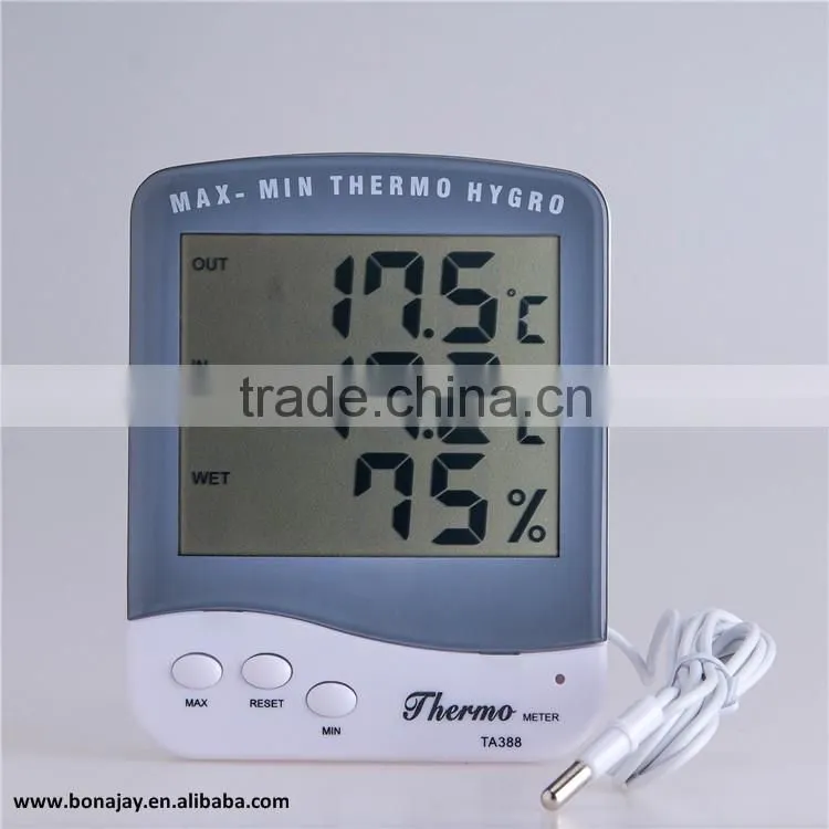 3 in 1 LED Digital In/outdoor Thermometer with Hygrometer