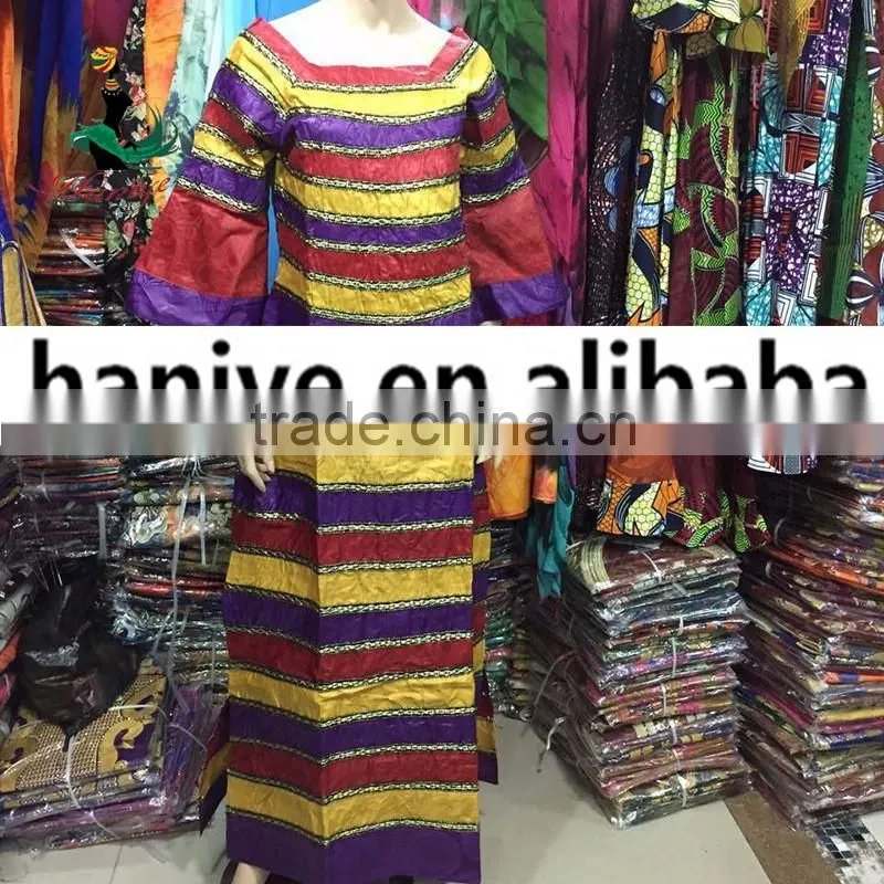 2016 Haniye African bazin riche broderie dress new african bazin riche fashion design embroidery long dress