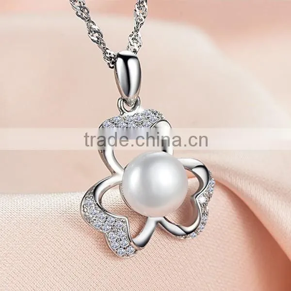 New Fashion Flowers Pendant 925 Sterling Silver Necklace