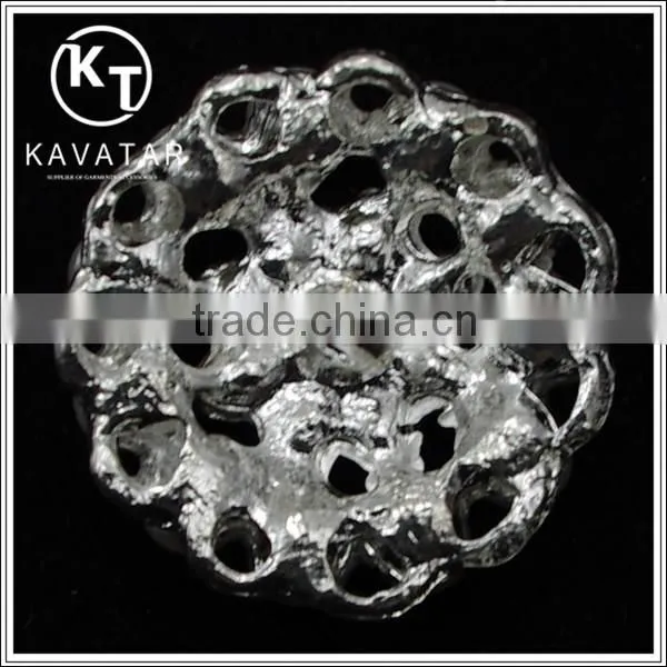 Good quality NK021 metal flower rhinestone button lead free metal shank buttons