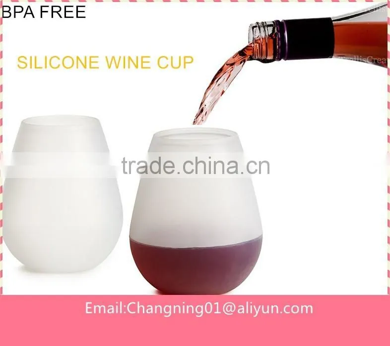 Amazon Hot Selling fashion design BPA free silicone wine cup for drinking