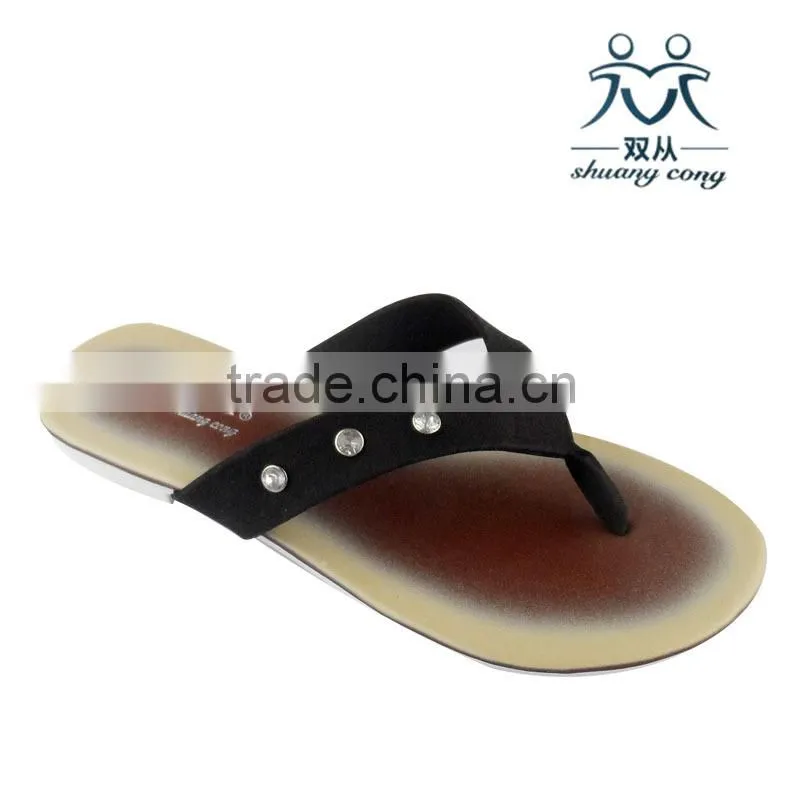 2016girl dress flip flop lady slipper with rhinestone for beach