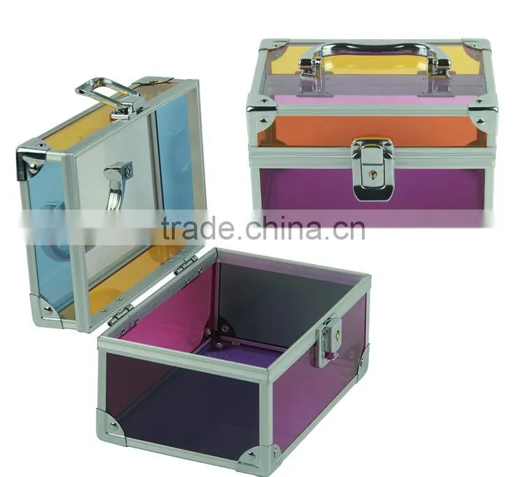 Transparent Purple Plastic Key Lock Home Clothes Storage Box