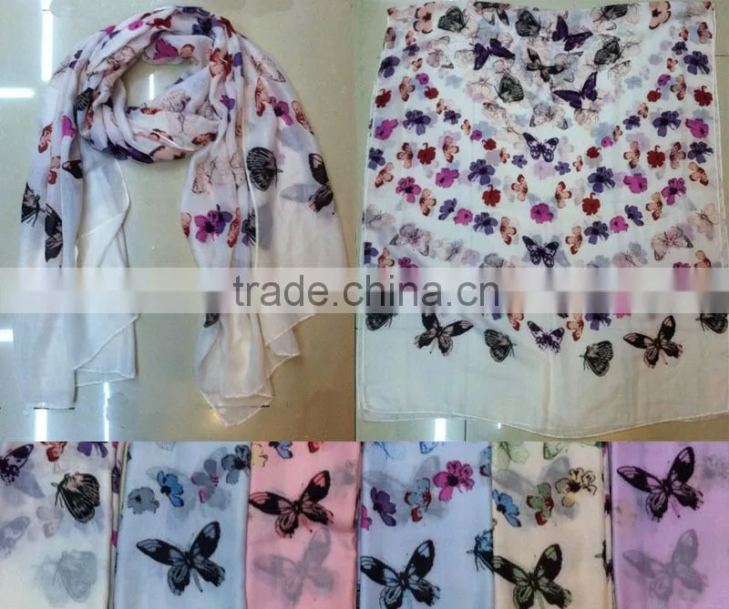 Good Selling dark color irregular pattern gauze scarf