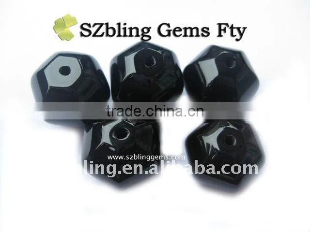 Natural loose gemstone black onyx round brilliant cut necklace