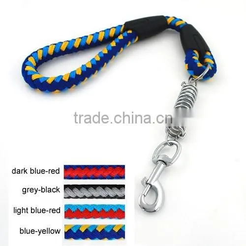 60cm High Quality Factory Price Private Labelling Pet Dog Braided Rope Leash with spring