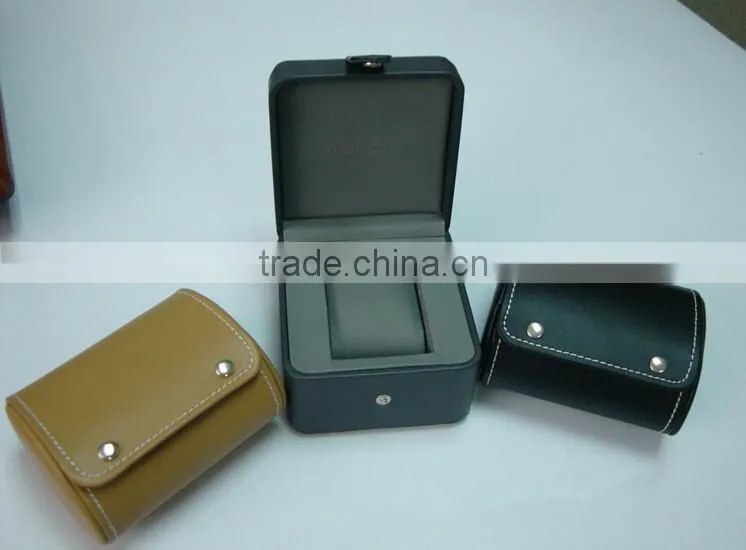 professional custom smart pu leather watch roll box travel box