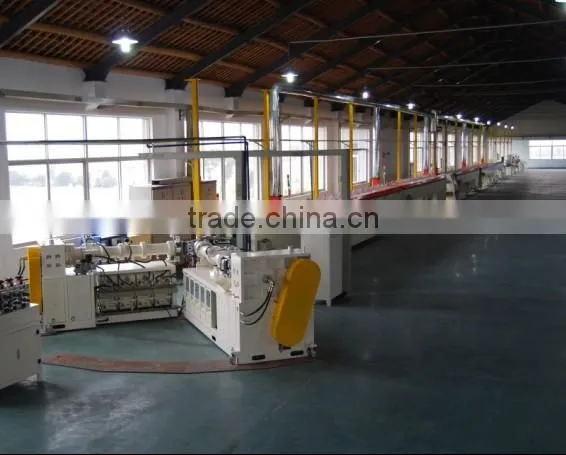 Rubber steel strip extrusion line
