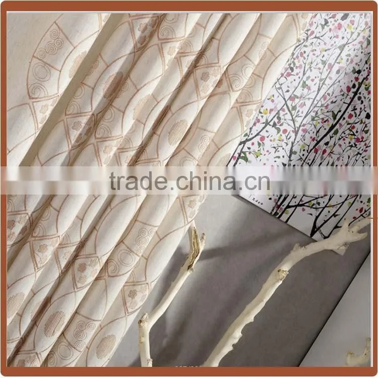 2016 hot sale Beautiful polycotton embroidery french window curtains fabric