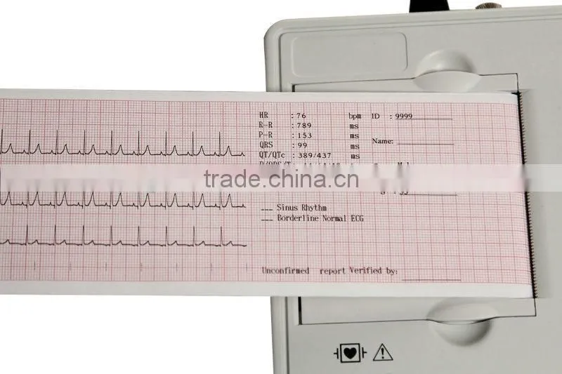 Digital 3-channel Color Electrocardiograph ECG EKG machine with low price