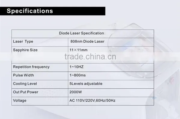 Portable 808nm diode laser permanent hair removal/epilation/depilation machine