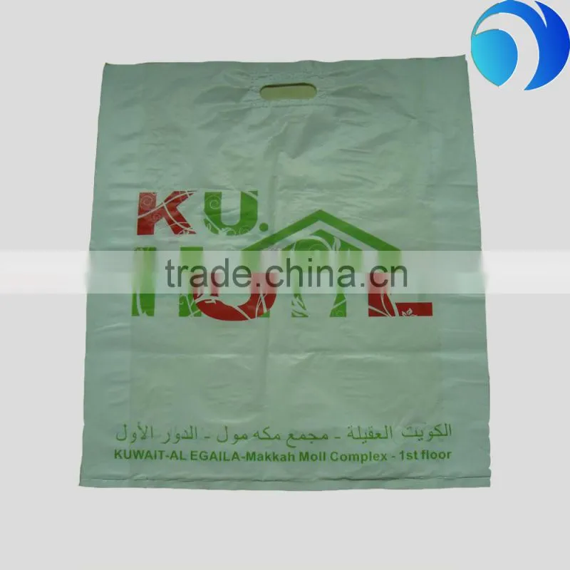 2016 wholesale promotional custom HDPE poly handle plastic bag
