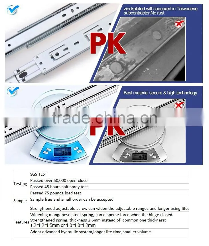 Stainless Steel Ball Bearing Drawer Slide Rail