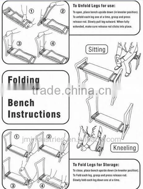 Adjustable Iron Garden Kneeler Stool