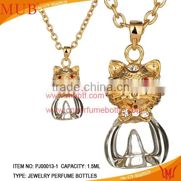 CAT shape Jewelry Pendant Glass Perfume bottle jewelry