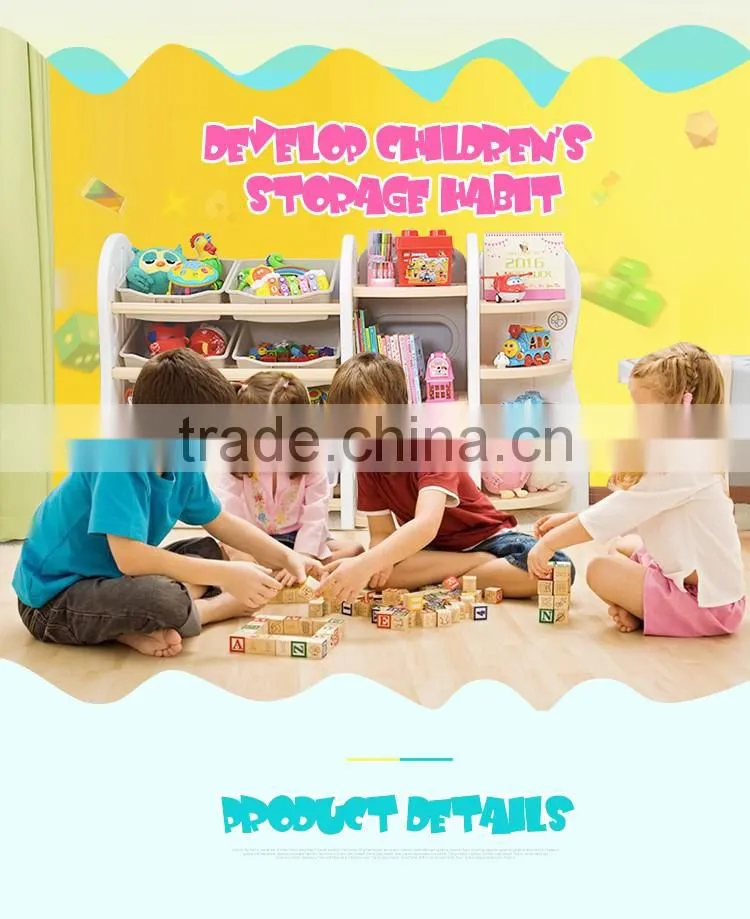 Kids plastic bookcase children's furniture toy storage rack shelf