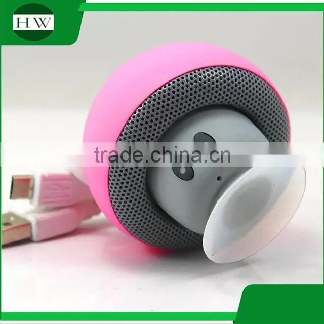 mushroom silicone music amplifier mobile phone sucker stand holder sound box mini portable waterproof wireless bluetooth speaker