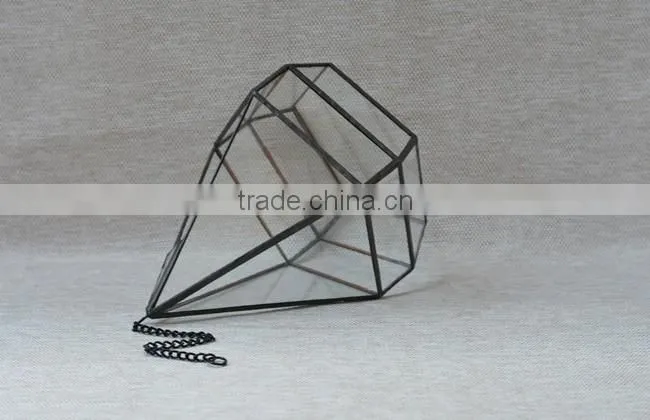 Micro indoor deocr landscape vase hanging geometric glass terrarium