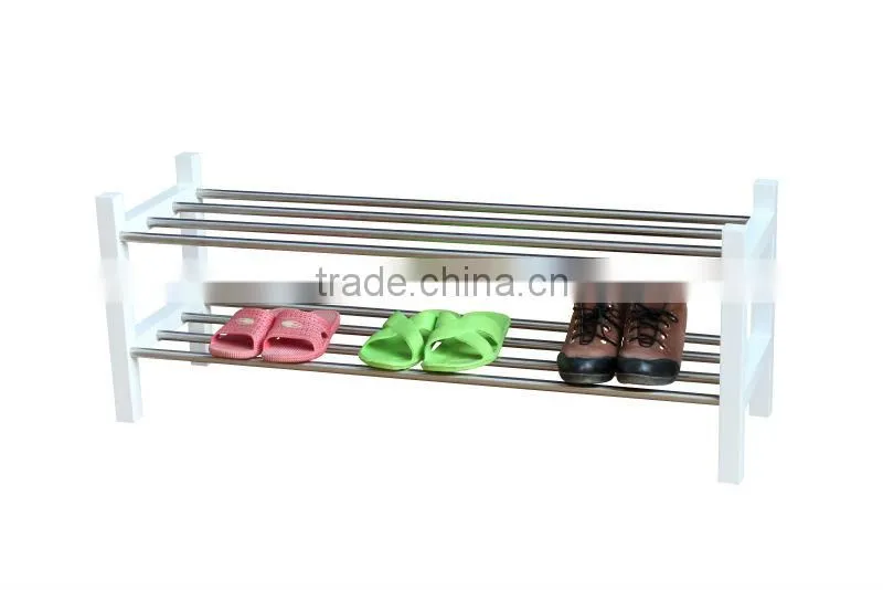 High Quality Metal with Wood Frame Home Shoes Rack,Wooden Shoes Racking