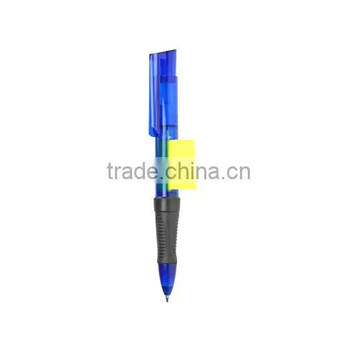 Best selling feature pen transparent ballpoint pen with sticky notes