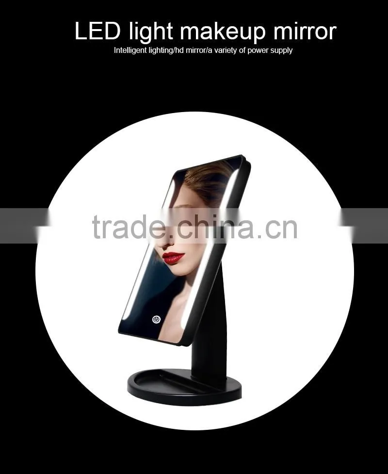 Wholesale 16 lights Vanity Led lighted mirror desktop make up mirror with led light