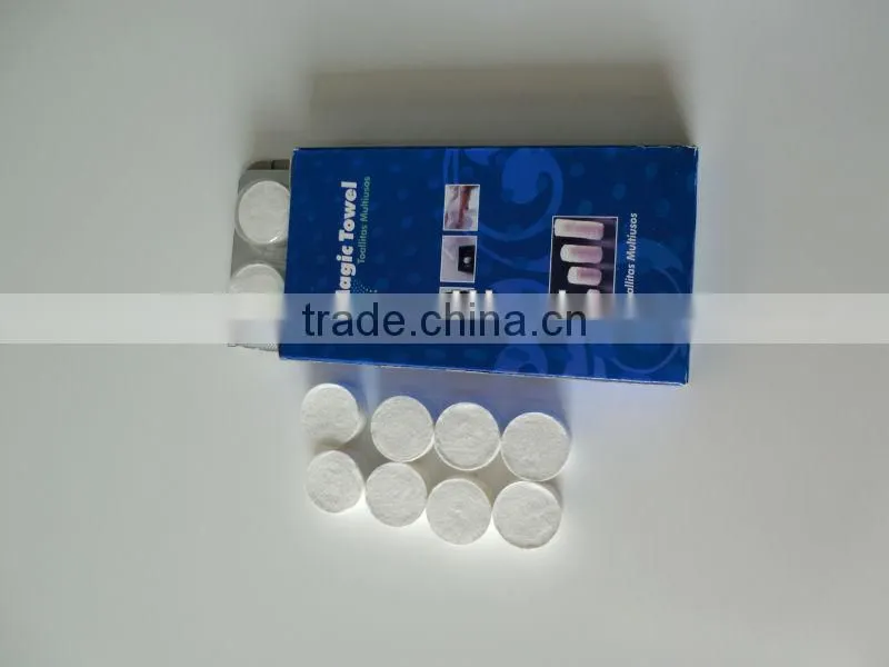 2015 Magic Compressed Wet Promotional Tissue with Aluminum Blister Sheet Packing
