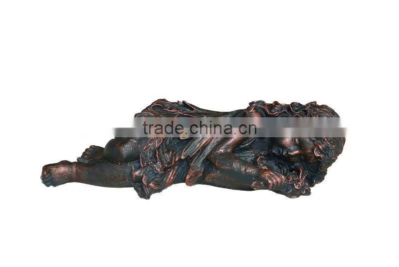 Anitique garden cast iron little girl statue