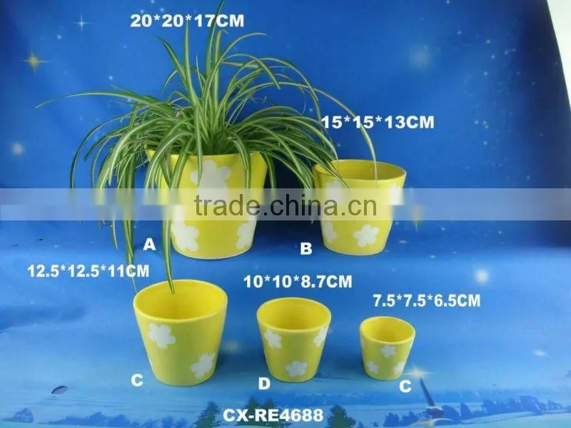 Unique Hand painted flower glazed ceramic shoe flower pot planter