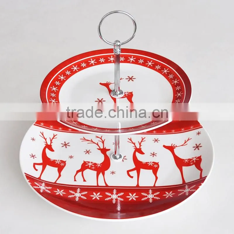 porcelain plate ceramic plate 2pcs cake plate set
