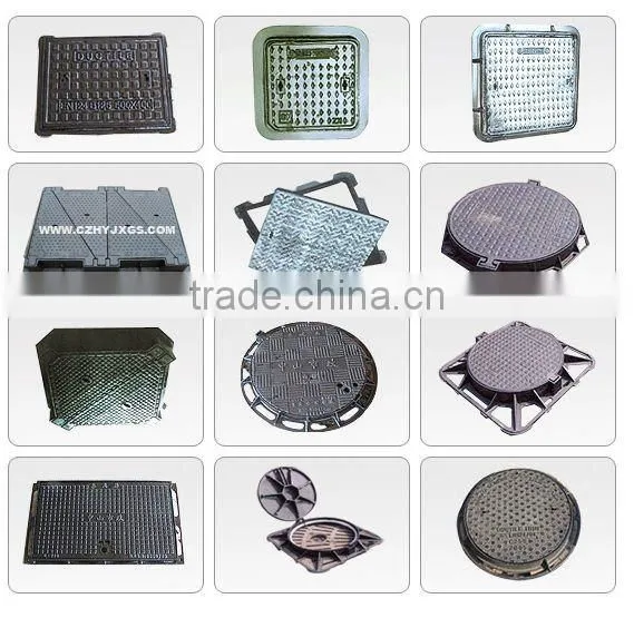 B125 C250 D400 ductile heavy duty cast iron manhole cover and frame grateing grids in china