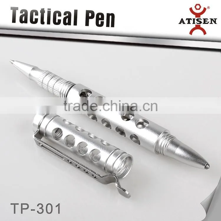 Self defense tool 6061Aluminum steel Hollow out Tactical ball point pen,glass breaker 2 in 1 TP-301