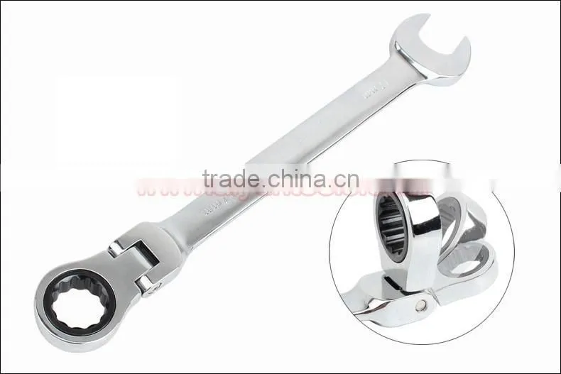 FLEXIBLE HEAD ratchet wrench set Combination spanner Kit Open Ended and Ratchet Ring Great Double Ended Combi Spanners