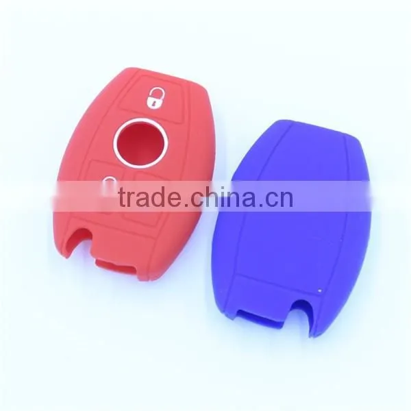 High Quality 3 buttons with hole Silicone Car Key Cover Case for Mercedes-benz remote keys in stock