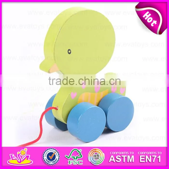 2016 hot sale Wooden Lovely Cow Pull Along Toy,popular Cute wooden cow shape toy,wholesale cheap kid wooden animal toy W05B067