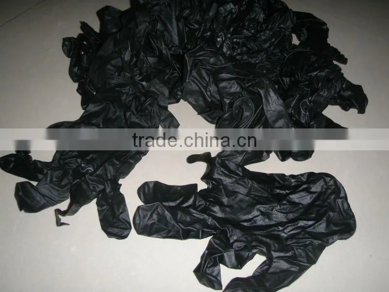 Black Latex Textured Tattoo Gloves--Powder Free