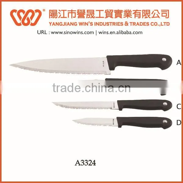 High quality 5pcs plastic handle kitchen knife set