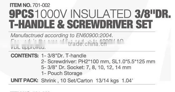 3/8" Dr. Insulated Reversible Ratchet Set