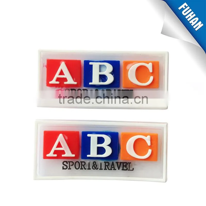 Hangzhou customized rubber labels for hand bags