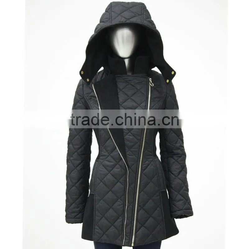 racoon hooded jacket for lady winter jacket