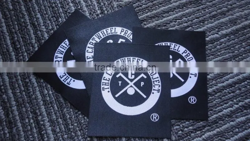 2017 hjgh quality satin damask woven labels for clothing
