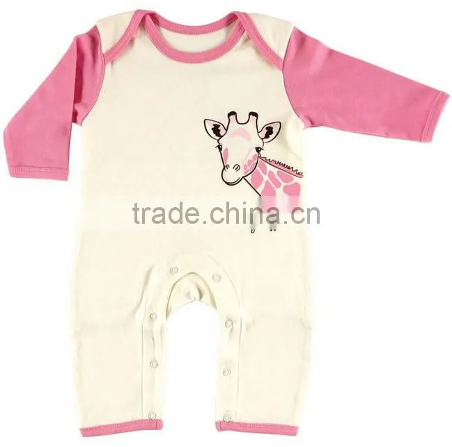 Printed autumn wear long sleeve custom infant organic cotton wholesale 1 year old babies clothes for baby
