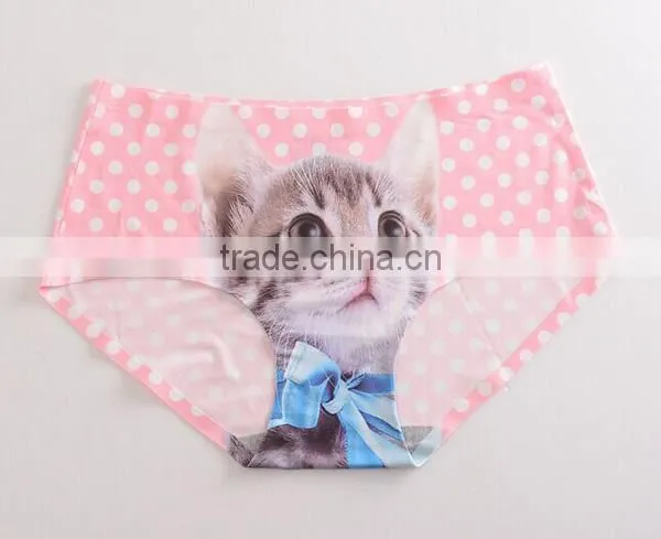 2017 Manufacturer Customized Your Own Brand Design Funny Cute 3D Print 95%Modal 5%Spandex Private Label Women Underwear