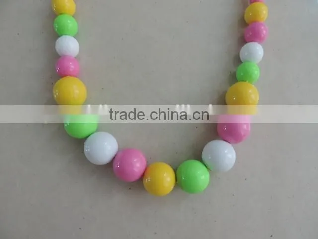 baby girl necklaces round pearl jewelry colorful kids clothing decor