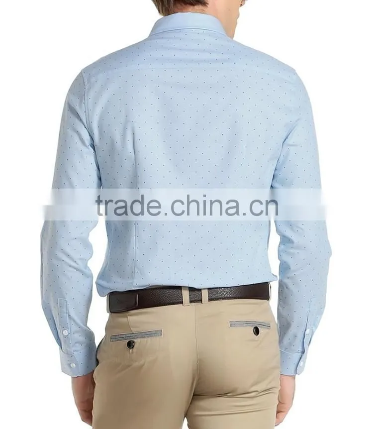 Long sleeve 100% cotton shirts for men polka dot funky shirts for men